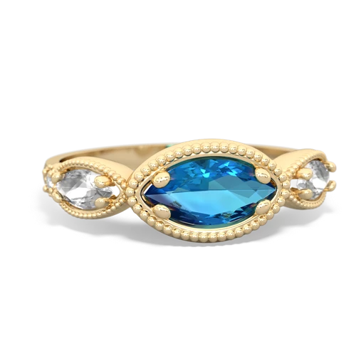 london topaz-white topaz milgrain marquise ring