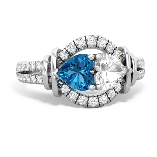 london topaz-white topaz pave keepsake ring