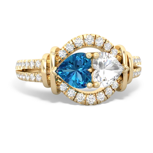 london topaz-white topaz pave keepsake ring