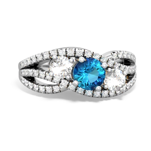 london topaz-white topaz three stone pave ring