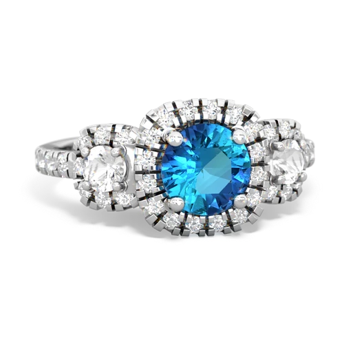 london topaz-white topaz three stone regal ring