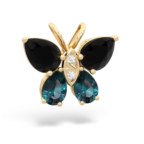 onyx-alexandrite butterfly pendant