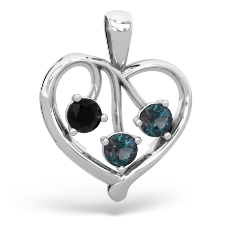 onyx-alexandrite love heart pendant