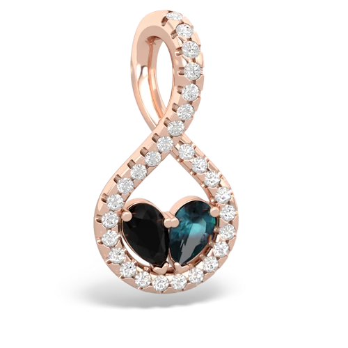 onyx-alexandrite pave twist pendant