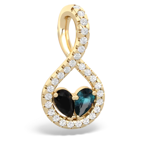 onyx-alexandrite pave twist pendant