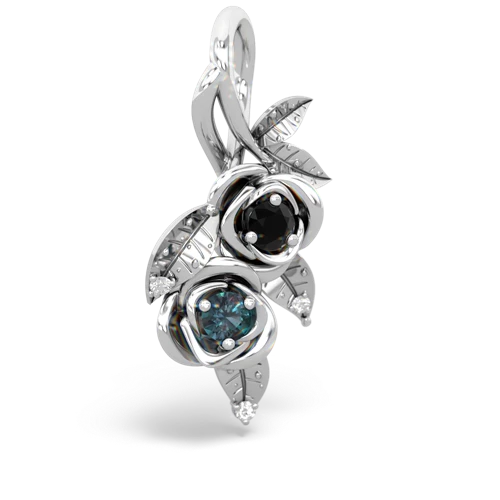 onyx-alexandrite rose vine pendant