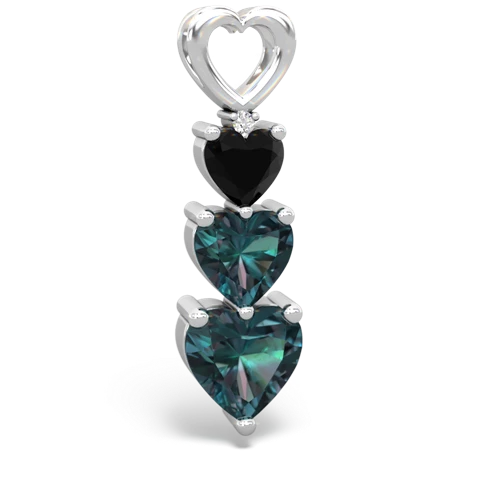 onyx-alexandrite three stone pendant