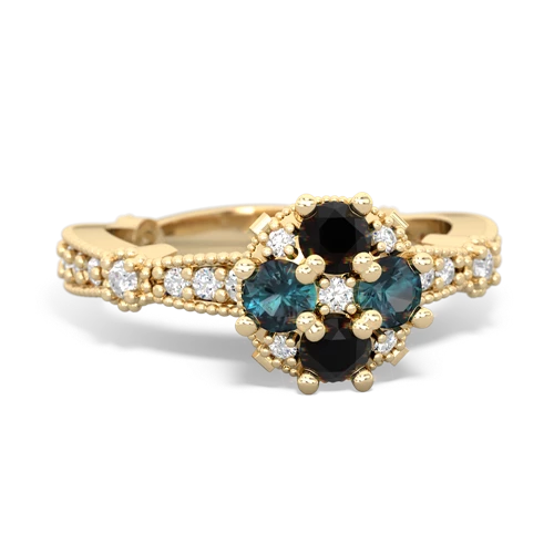 onyx-alexandrite art deco engagement ring