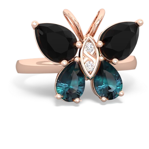 onyx-alexandrite butterfly ring