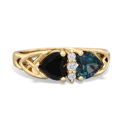 onyx-alexandrite celtic ring