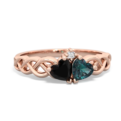 onyx-alexandrite celtic braid ring