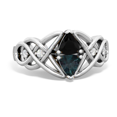 onyx-alexandrite celtic knot ring