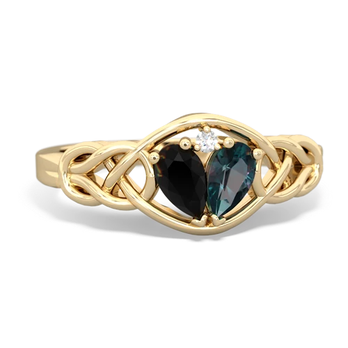 onyx-alexandrite celtic knot ring