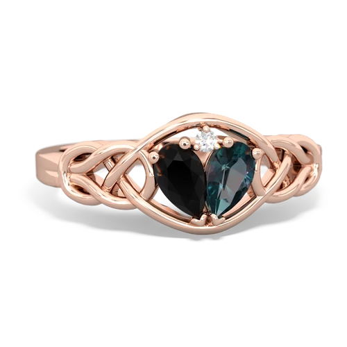 onyx-alexandrite celtic knot ring