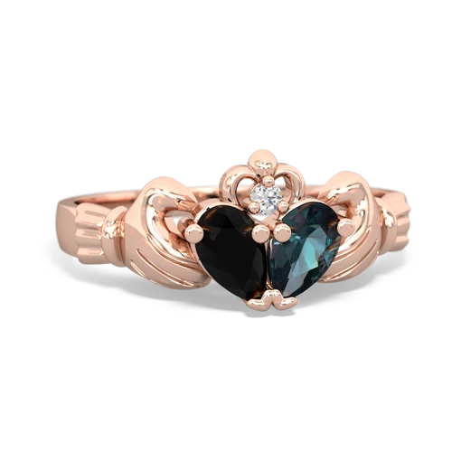 onyx-alexandrite claddagh ring