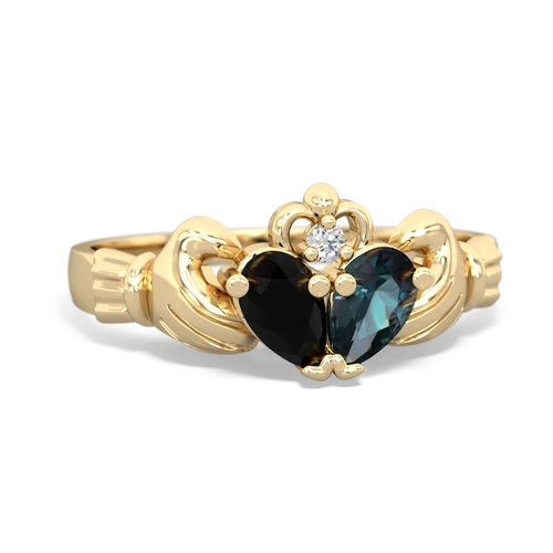 onyx-alexandrite claddagh ring