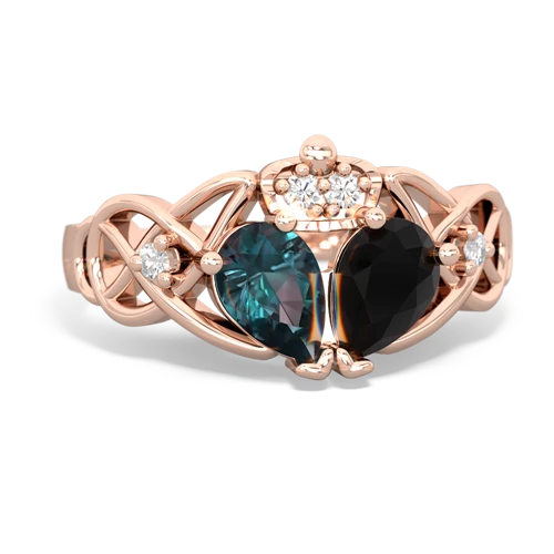 onyx-alexandrite claddagh ring