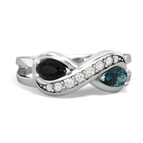 onyx-alexandrite diamond infinity ring