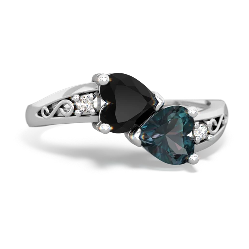 onyx-alexandrite filligree ring