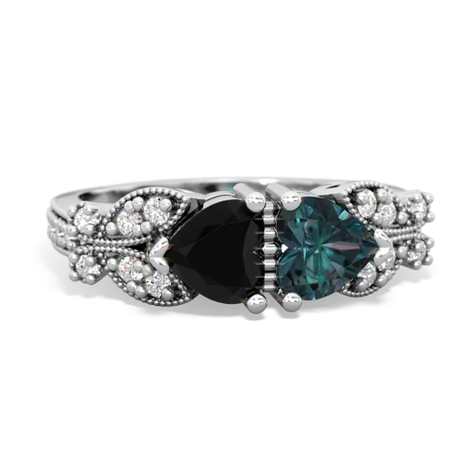 onyx-alexandrite keepsake butterfly ring