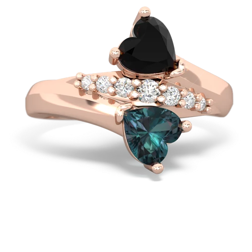 onyx-alexandrite modern ring