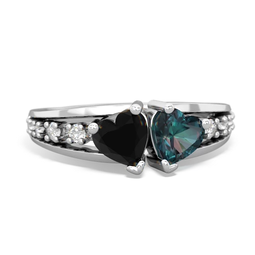 onyx-alexandrite modern ring