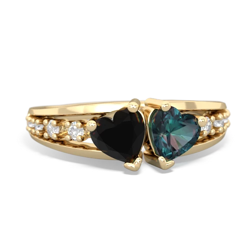 onyx-alexandrite modern ring