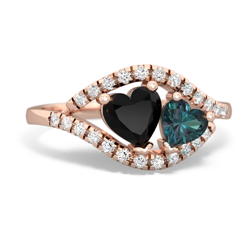 onyx-alexandrite mother child ring