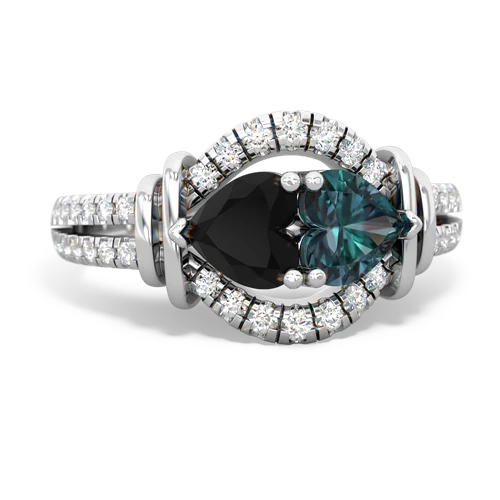 onyx-alexandrite pave keepsake ring