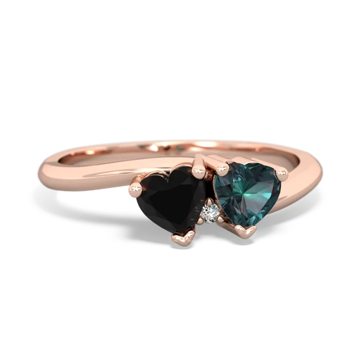 onyx-alexandrite sweethearts promise ring