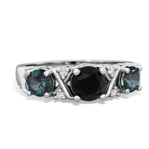 onyx-alexandrite timeless ring