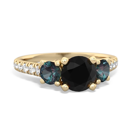 onyx-alexandrite trellis pave ring