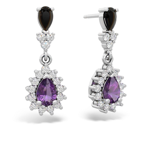 onyx-amethyst dangle earrings