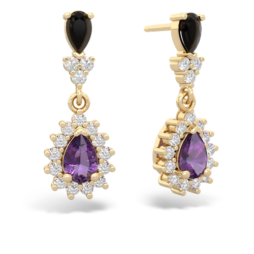 onyx-amethyst dangle earrings