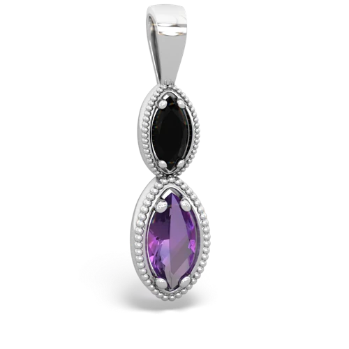 onyx-amethyst antique milgrain pendant