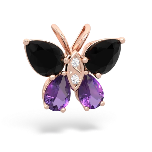onyx-amethyst butterfly pendant