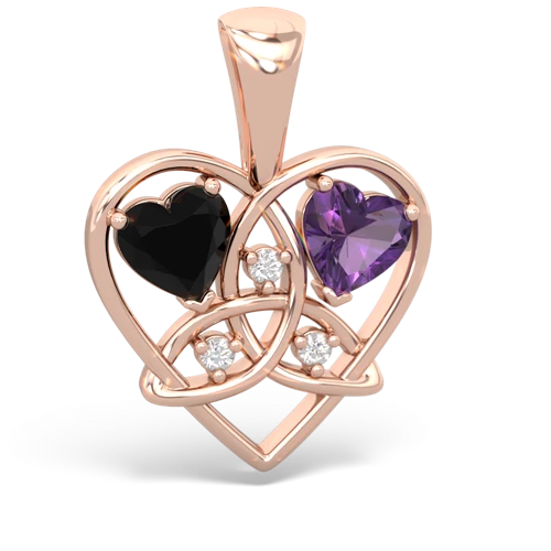 onyx-amethyst celtic heart pendant