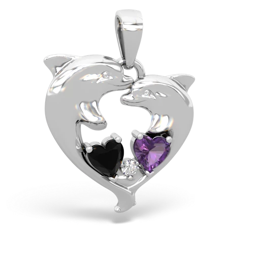 onyx-amethyst dolphins pendant