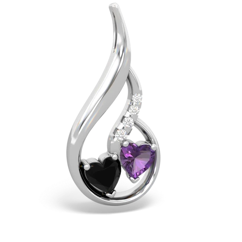 onyx-amethyst keepsake swirl pendant
