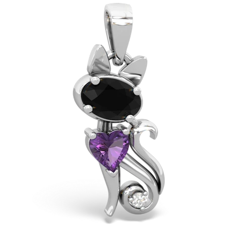 onyx-amethyst kitten pendant