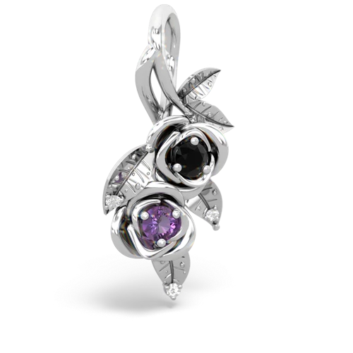 onyx-amethyst rose vine pendant