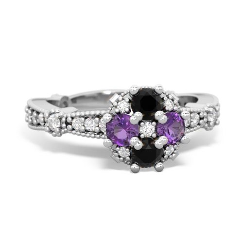 onyx-amethyst art deco engagement ring