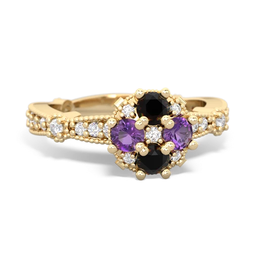 onyx-amethyst art deco engagement ring