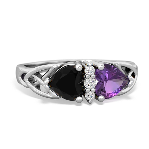 onyx-amethyst celtic ring