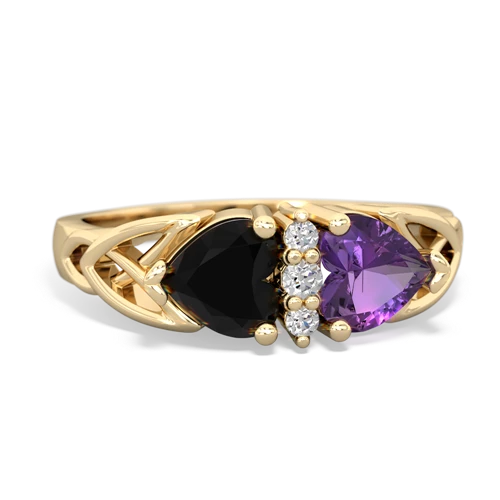 onyx-amethyst celtic ring