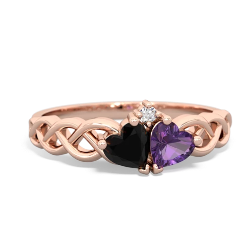 onyx-amethyst celtic braid ring