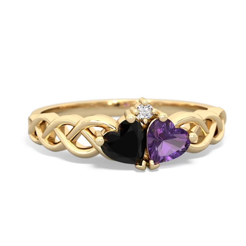 onyx-amethyst celtic braid ring