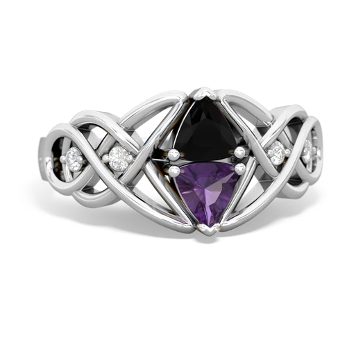 onyx-amethyst celtic knot ring