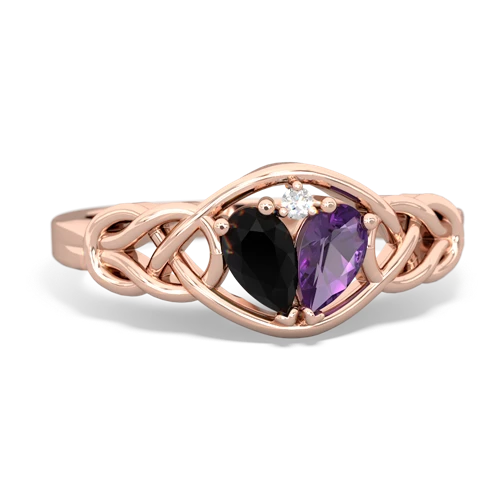 onyx-amethyst celtic knot ring