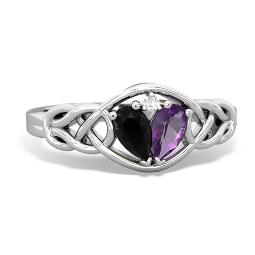 onyx-amethyst celtic knot ring